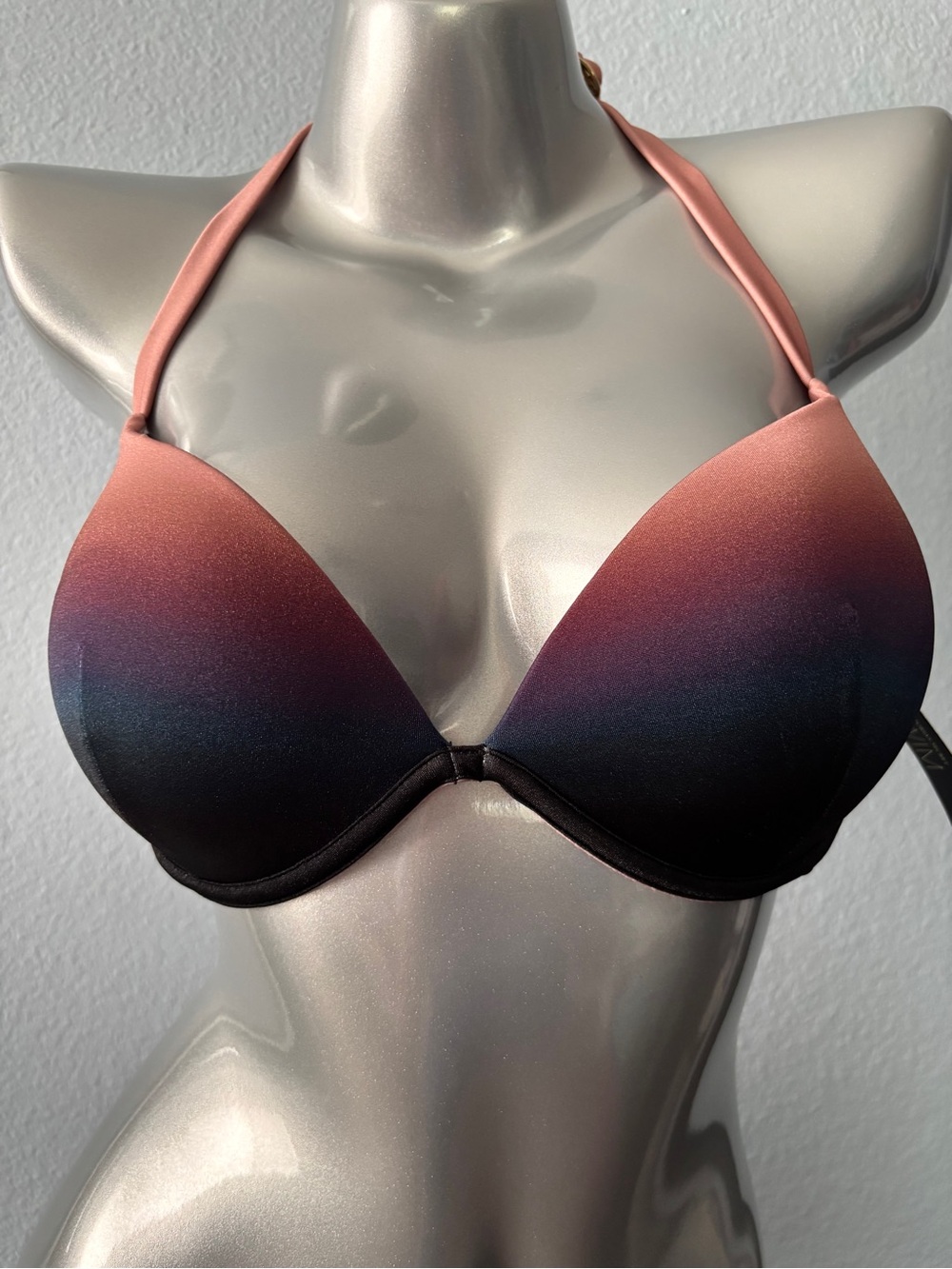 Victoria's Secret Swim Bikini Top Ombre Push Up Top Underwire NWT 36B